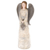 Dekorační soška Anděl držící srdce 41 cm, béžová/hnědá